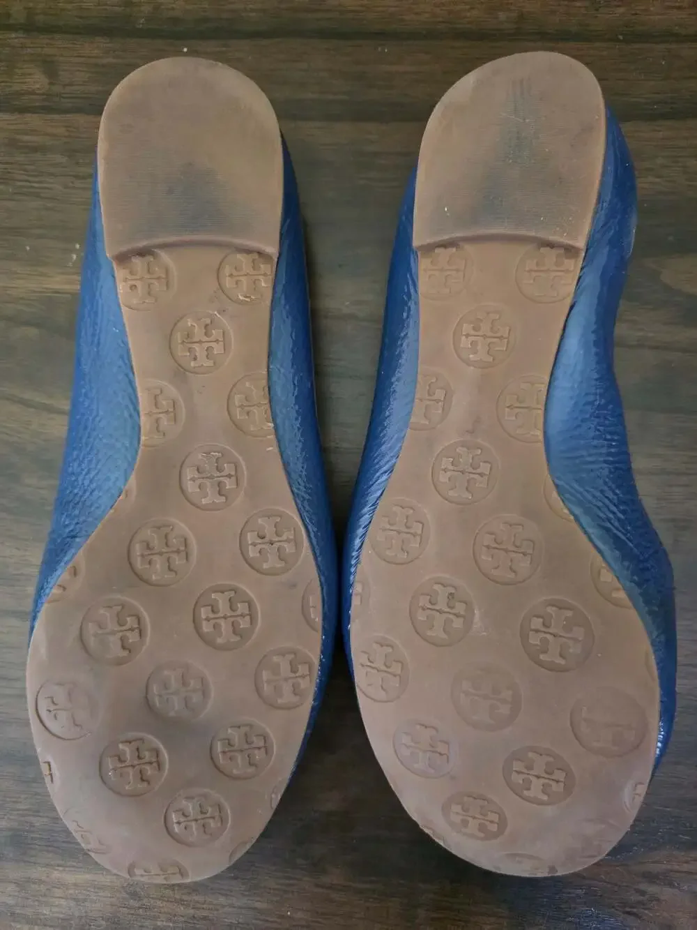 Tory Burch Reva Patent Leather Ballet Flats in Blue 9